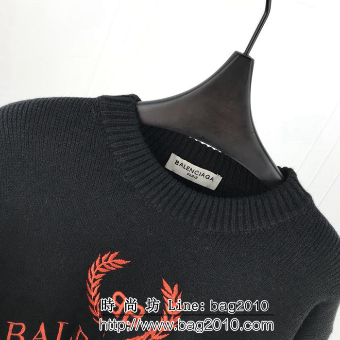 BALENCIAGA巴黎世家 18ss秋冬新款 針織毛衣 橘色麥穗刺繡圖案 微厚實面料 舒適柔軟 男女同款 ydi2094